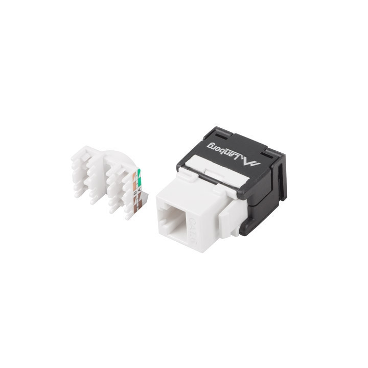 Keystone конектор LANBERG KSUA-2000, RJ45 UTP CAT.6a 180° безинструментален - KSUA-2000 - 1