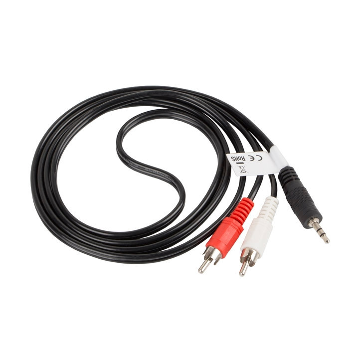 Кабел Lanberg, Mini Jack 3.5mm към 2x RCA Chinch, 1.5m, Черен - CA-MJRC-10CC-0015-BK - 2