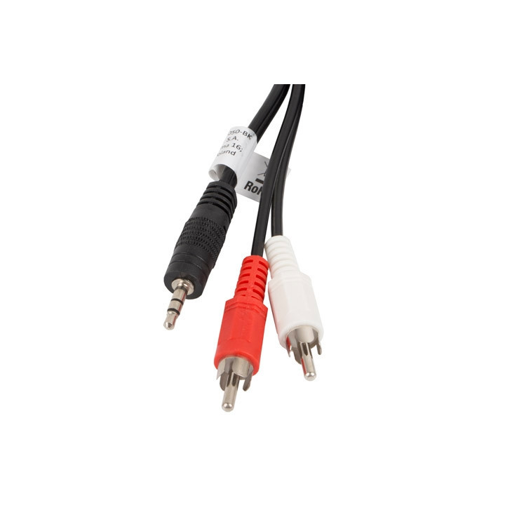 Аудио кабел Lanberg, Mini Jack 3.5mm към 2x RCA, 5m - CA-MJRC-10CC-0050-BK - 1