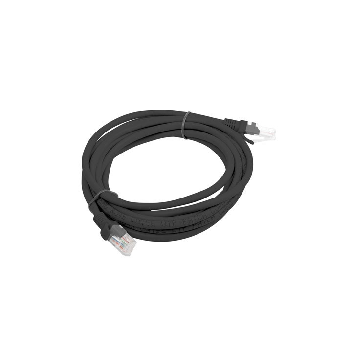 Patch кабел LANBERG CAT.5E, 3m RJ-45, черен - PCU5-10CC-0300-BK - 2