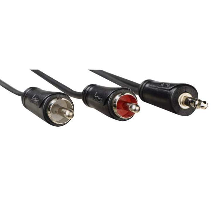 Аудио кабел HAMA, 3.5mm Jack - RCA, 5.0m, черен - 205112 - 2