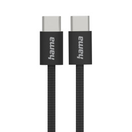 Кабел HAMA Fabric, USB-C към USB-C, 1m, Nylon, Черен - 195002 - 1