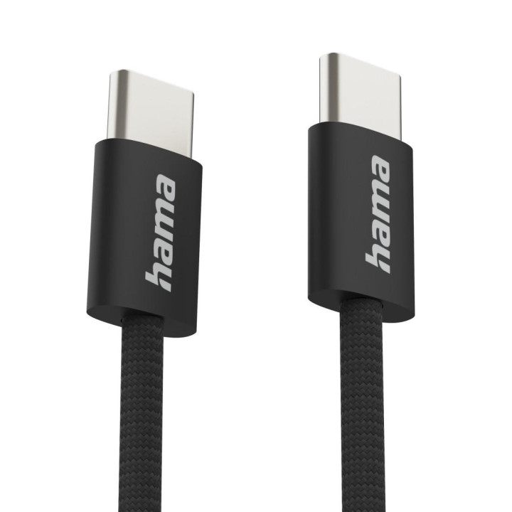 Кабел HAMA Fabric, USB-C към USB-C, 1m, Nylon, Черен - 195002 - 5