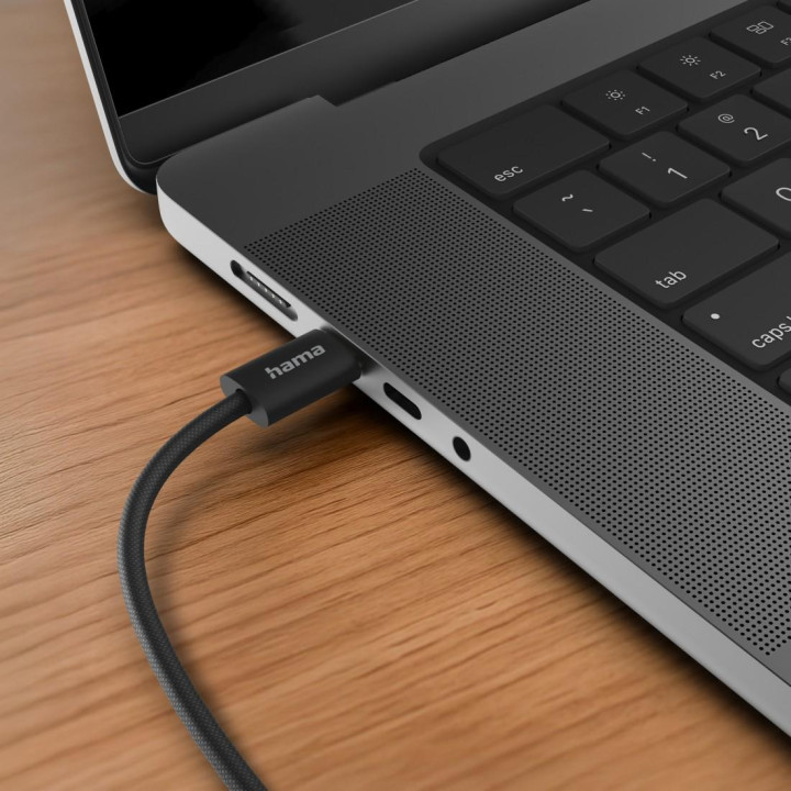 Кабел HAMA Fabric, USB-C към USB-C, 1m, Nylon, Черен - 195002 - 11