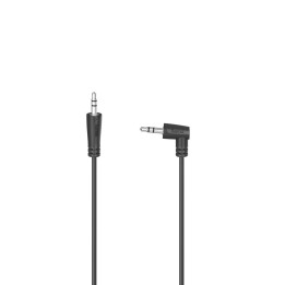 Аудио кабел HAMA, 3.5mm жак мъжко - 3.5mm жак мъжко 90°, 0.5м, Стерео, Черен - 205285 - 1