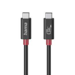 USB кабел HAMA Essential, USB-C, 1 м, 80 Gbit/s, 240 W, черен - 200799 - 1