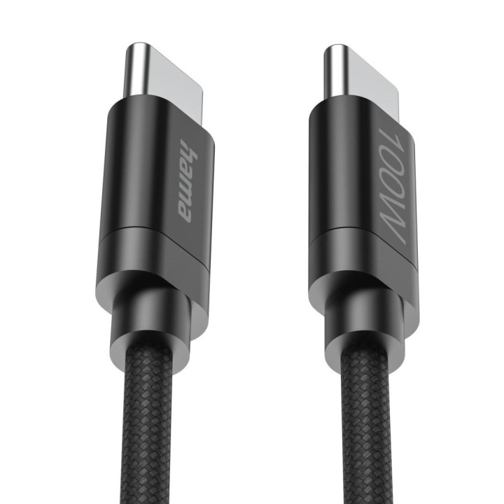 Кабел за зареждане HAMA Fabric, USB-C to USB-C, 100W, 3m, Nylon, Черен - 201749 - 8