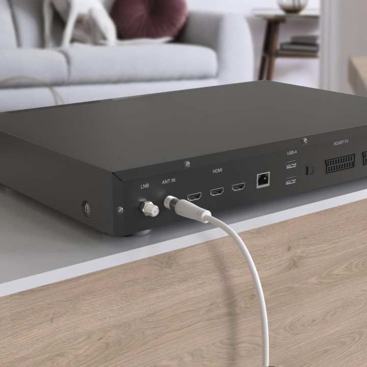 Коаксиален антенен кабел HAMA, 1.5м, двойно екраниран, 75Ω, RF мъжко/женско - 205045 - 3