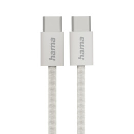 Кабел за зареждане HAMA Fabric, USB-C - USB-C, 1м, Nylon, Сив - 201728 - 1