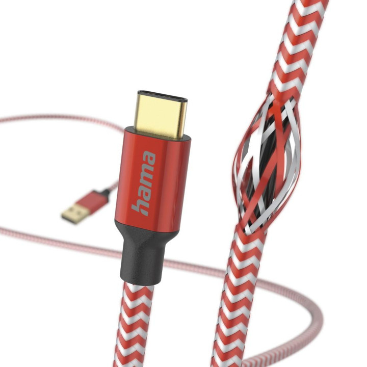 Кабел за зареждане HAMA Reflective USB-A - USB-C, 1.5м - 201559 - 3