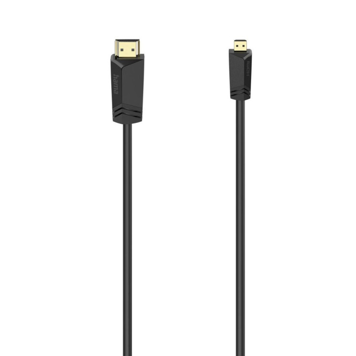 Кабел HAMA, HDMI мъжко - Micro HDMI Type-D, 2м, 4K - 74259 - 1