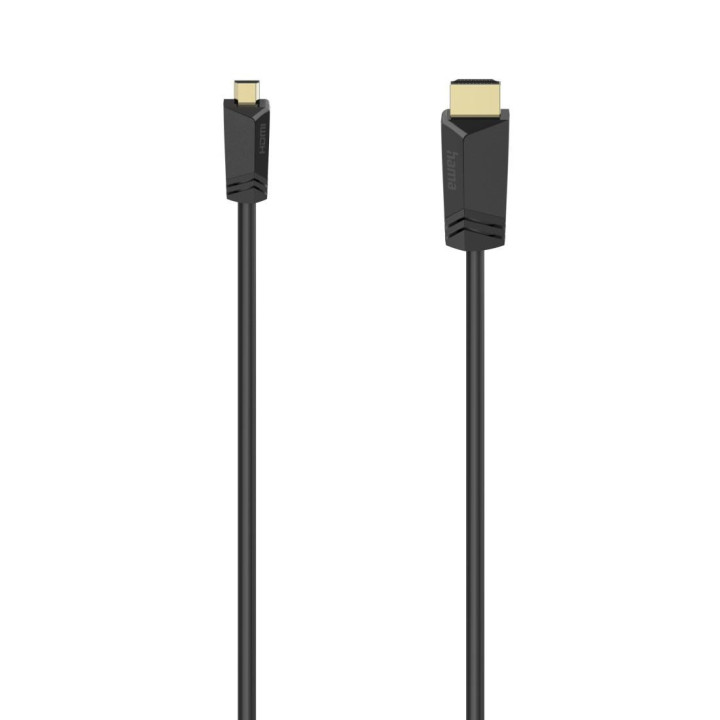 Кабел HAMA, HDMI мъжко - Micro HDMI Type-D, 2м, 4K - 74259 - 2