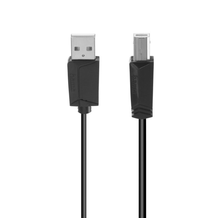 USB кабел HAMA, USB 2.0 Type A-B, 3м, 480 Mbit/s, екраниран - 200603 - 1