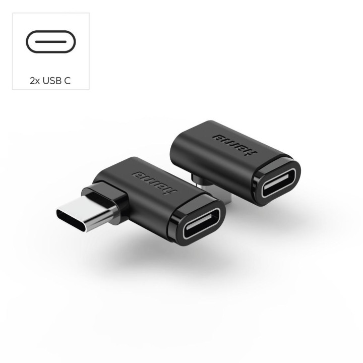 Адаптер HAMA, 90°C USB-C, USB 3.2 Gen2, 10 Gbit/s, 5A, 240W, комплект 2 бр. - 200359 - 7