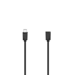 Удължителен кабел HAMA USB-C, 0.5 м, USB 3.2 Gen1, USB-C женско - USB-C мъжко, двойно екраниран, черен - 200782 - 1