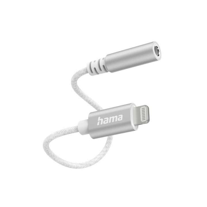Адаптер HAMA, Lightning към 3.5mm аудио жак, 0.1м, бял - 201523 - 1