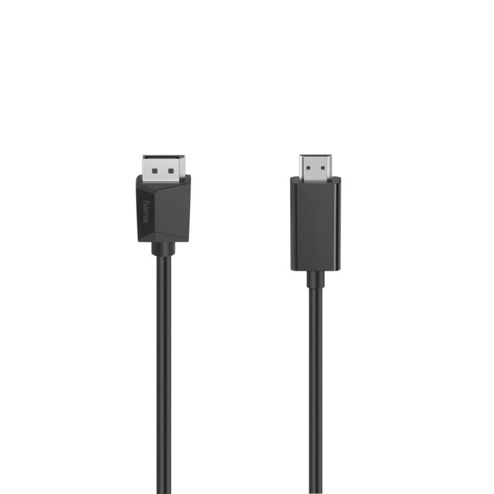 Кабел HAMA, DisplayPort мъжко - HDMI мъжко, 1.5м, Черен - 205144 - 1