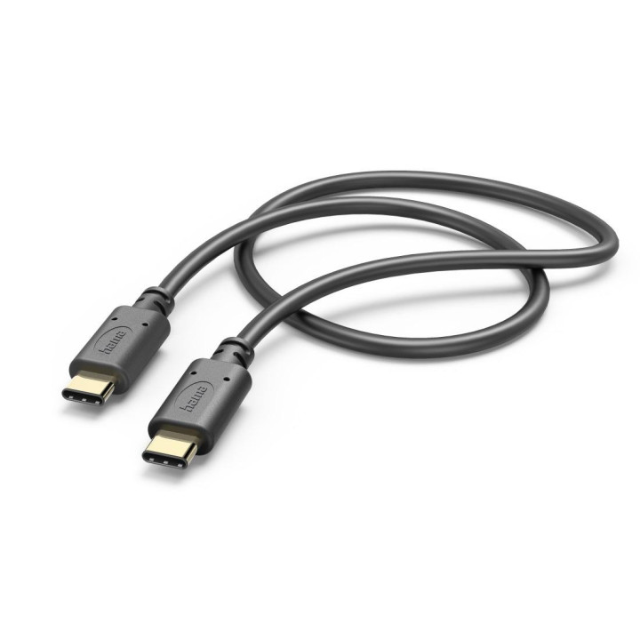 USB кабел HAMA, USB-C мъжко - USB-C мъжко, 1.0 м, 480 MBit/s, Черен - 201589 - 2