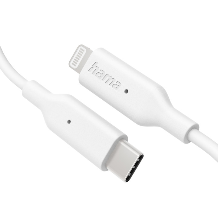 Кабел за зареждане HAMA, USB-C към Lightning, 1м, бял - 201598 - 2