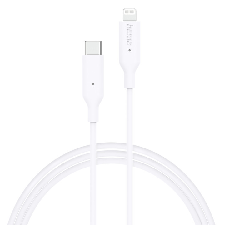 Кабел за зареждане HAMA, USB-C към Lightning, 1м, бял - 201598 - 3