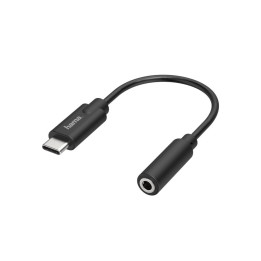 Аудио адаптер HAMA, USB-C към 3.5mm jack, Стерео, 0.2м, Черен - 200318 - 1