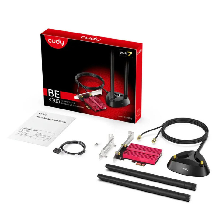 Мрежова карта Cudy WE9300S, WiFi 7 Tri-Band PCI-e 5760 Mbps - CUDY-WE9300S - 2