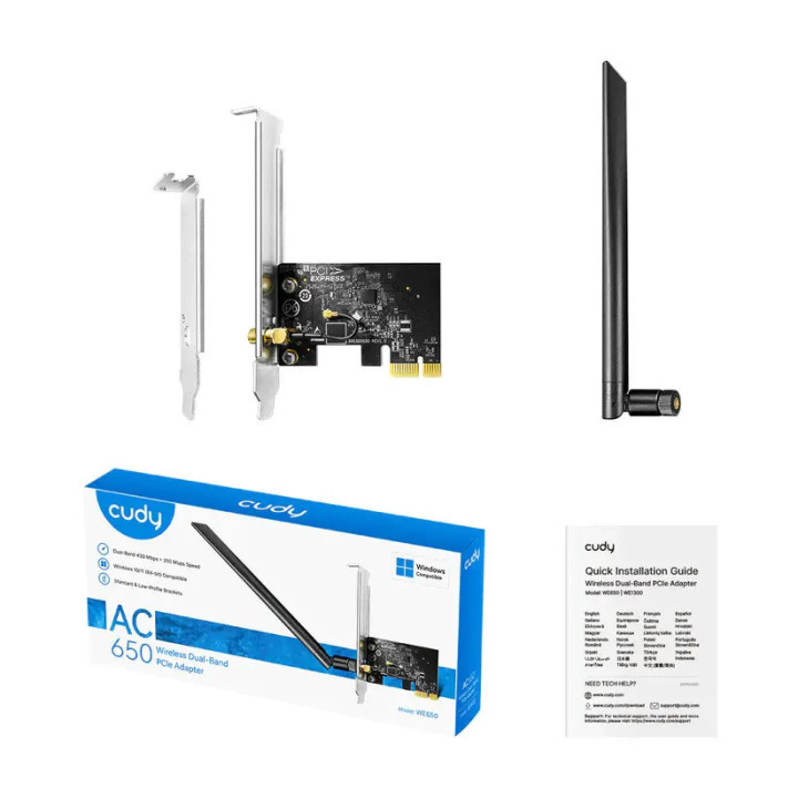 Мрежова карта Cudy WE650, Dual-Band WiFi 5 PCI-e, 802.11ac - CUDY-WE650 - 2
