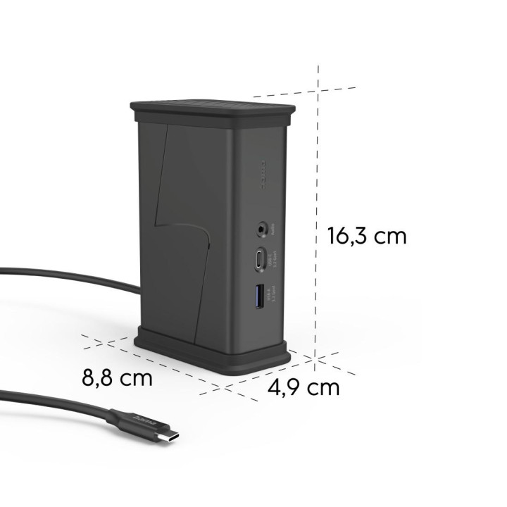 Докинг станция HAMA Connect2Office Black, 9 порта, 2x HDMI, USB-A, USB