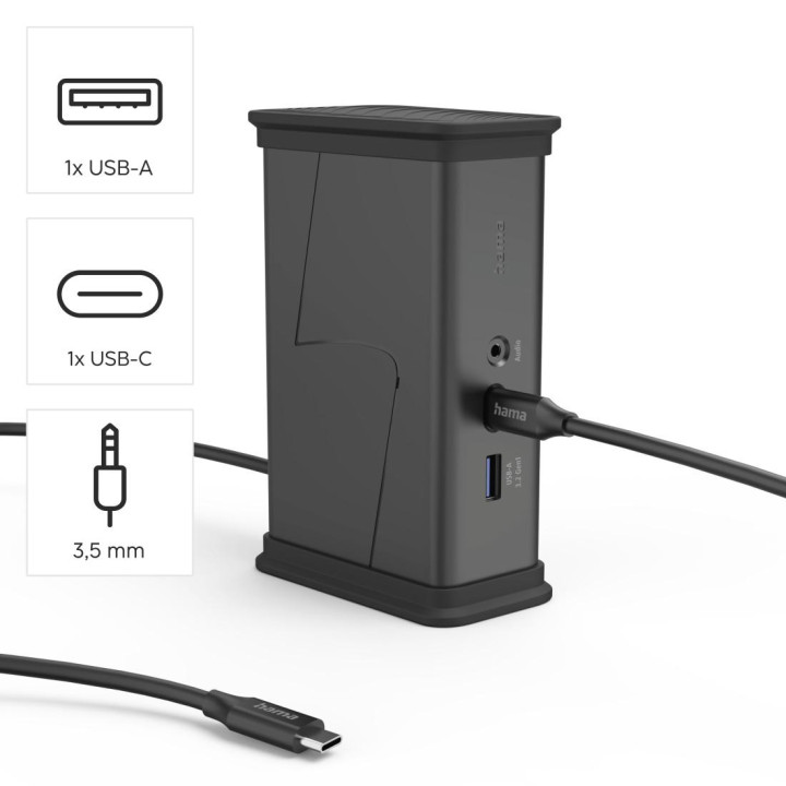 Докинг станция HAMA Connect2Office Black, 9 порта, 2x HDMI, USB-A, USB