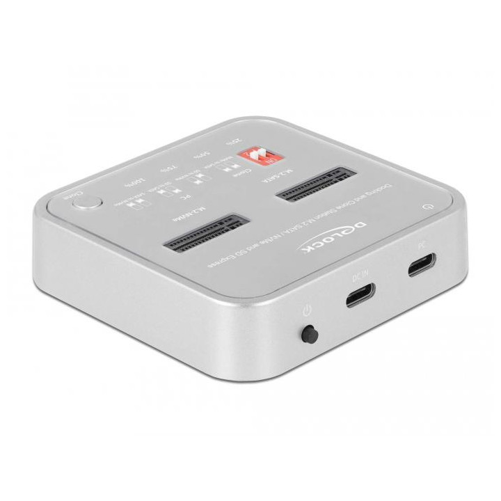 Докинг станция DeLock, SD Express Card Reader, M.2 NVMe/SATA, USB-C - 