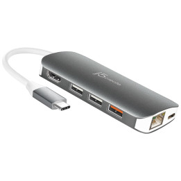 Докинг станция j5create JCD383, HDMI, RJ45, SD, microSD, USB, USB-C - 