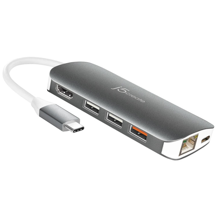 Докинг станция j5create JCD383, HDMI, RJ45, SD, microSD, USB, USB-C - 