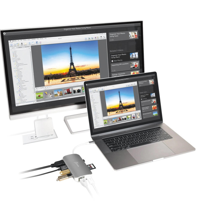 Докинг станция j5create JCD383, HDMI, RJ45, SD, microSD, USB, USB-C - 