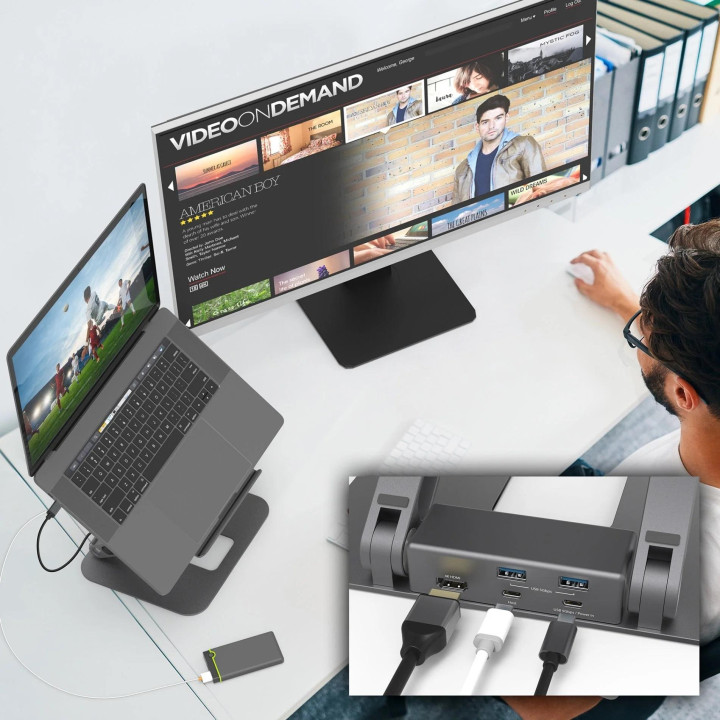 Поставка за лаптоп j5create JTS327, до 16", USB-C, 4K - JTS327