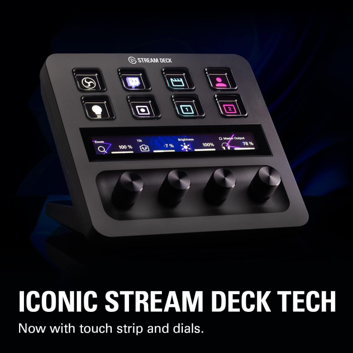 Контролер Elgato Stream Deck Plus, 8 LCD клавиша + 4 енкодера 360°, To