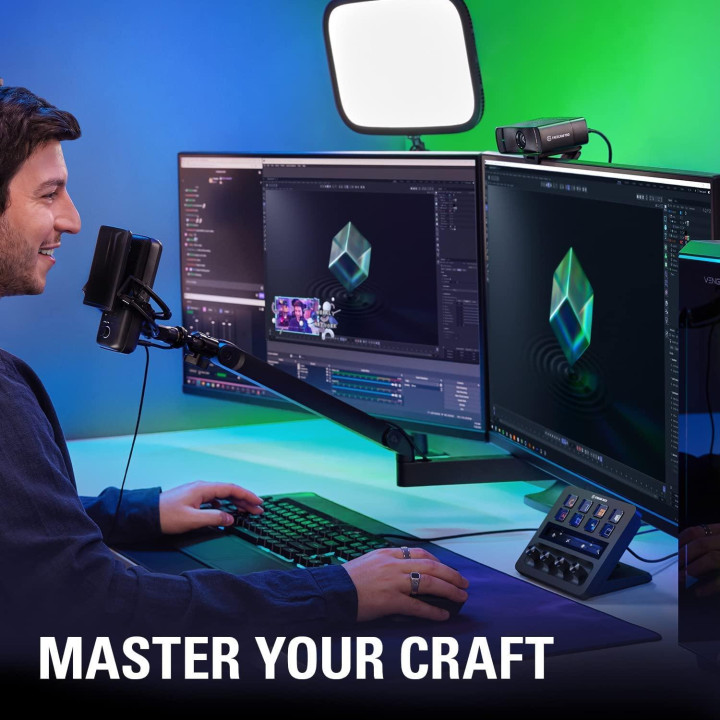 Контролер Elgato Stream Deck Plus, 8 LCD клавиша + 4 енкодера 360°, To