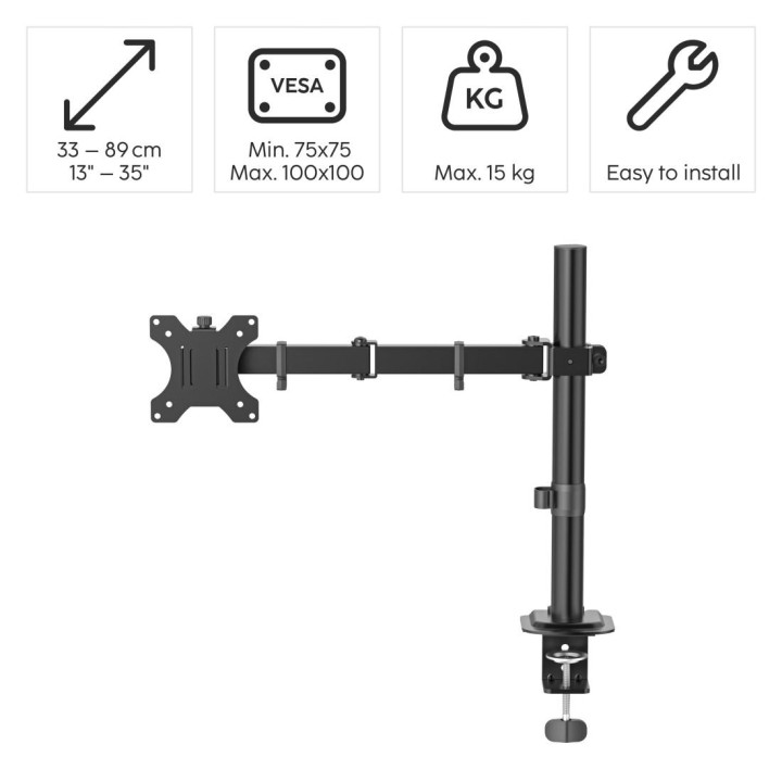 Стойка за монитор HAMA, 13" - 35", подвижна, VESA 75x75/100x100, 12kg 