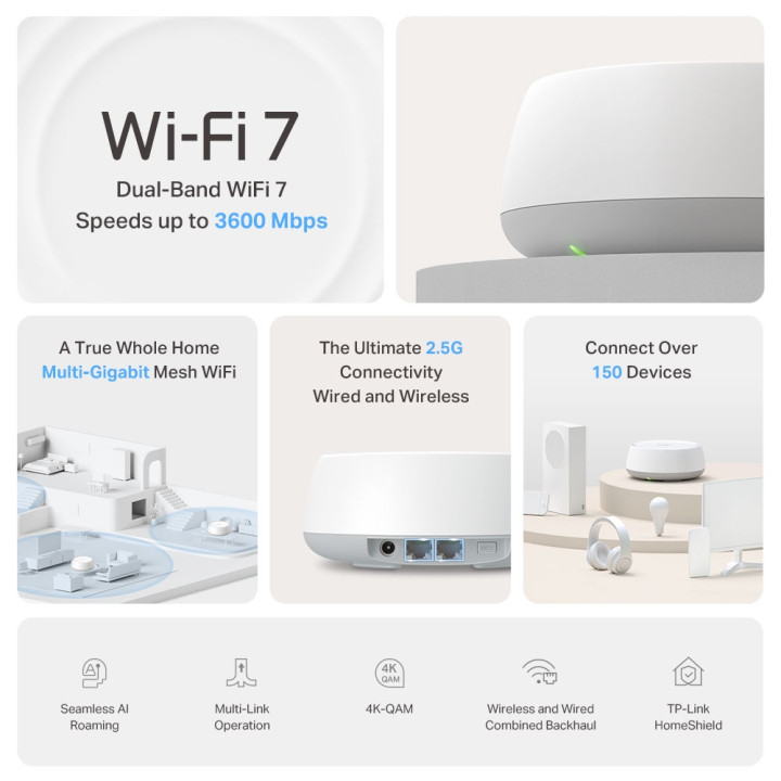 WiFi 7 система TP-Link Deco BE25, BE3600 - Deco BE25(1-pack)