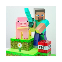 Лампа Paladone Minecraft Steve Diorama Light PP9463MCF, Многоцветен - 