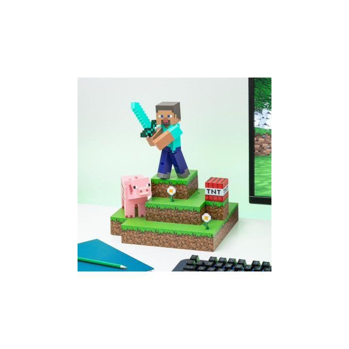 Лампа Paladone Minecraft Steve Diorama Light PP9463MCF, Многоцветен - 