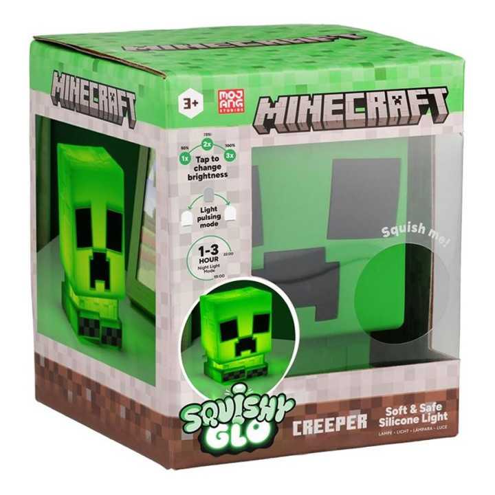 Лампа Paladone: Minecraft - Creeper SquishyGlo Silicone Light Recharge