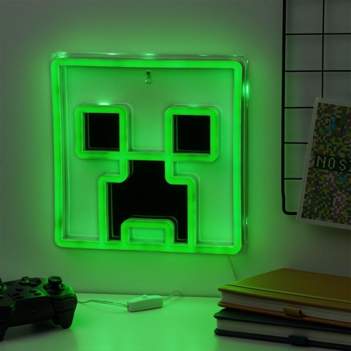 Лампа Paladone Minecraft Creeper, многоцветен LED неонова светлина - P