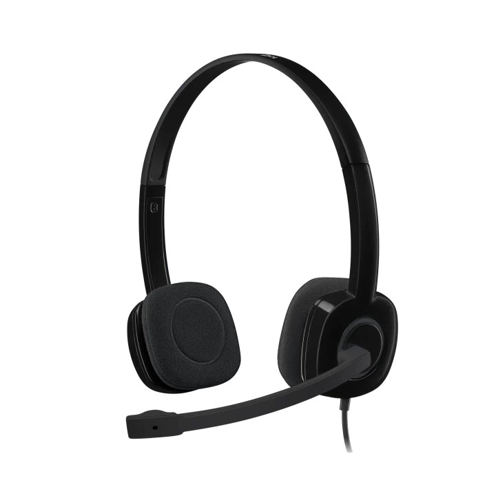 Слушалки Logitech H151, микрофон, 3.5мм жак, черен - 981-000589
