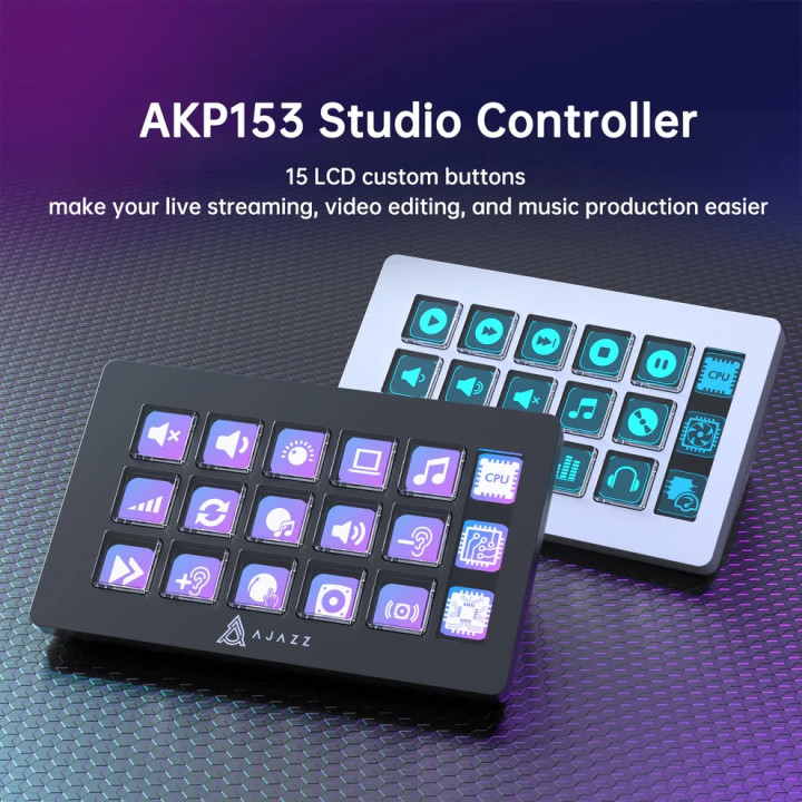 Стрийминг хъб/дек Streaming HUB Ajazz AKP153E, USB-C, 15 програмируеми