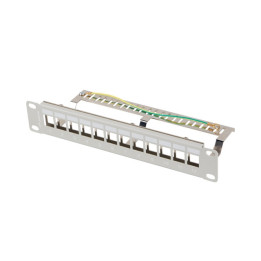 Пач панел Lanberg, 12 портов 1U 10" FTP за Keystone модули, сив - PPKS