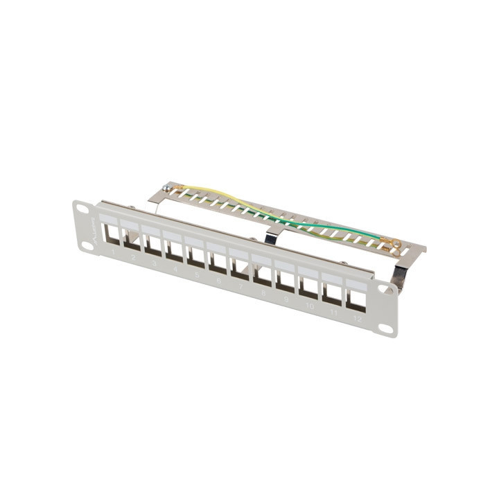 Пач панел Lanberg, 12 портов 1U 10" FTP за Keystone модули, сив - PPKS