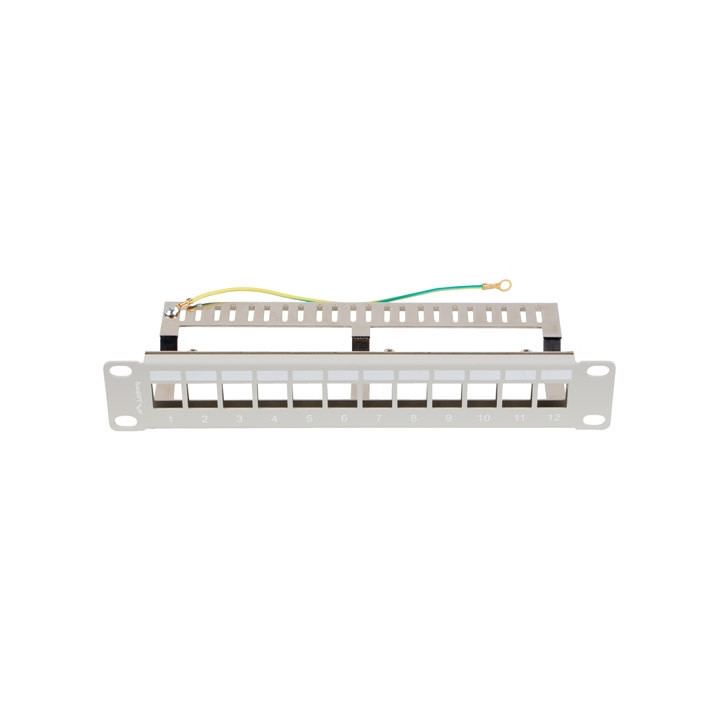 Пач панел Lanberg, 12 портов 1U 10" FTP за Keystone модули, сив - PPKS