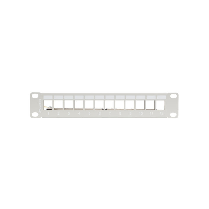 Пач панел Lanberg, 12 портов 1U 10" FTP за Keystone модули, сив - PPKS