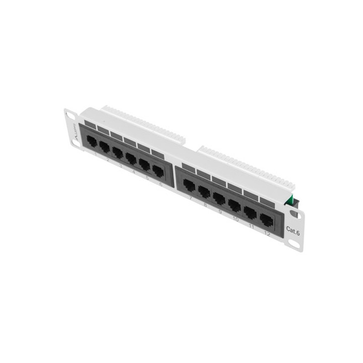 Пач панел LANBERG, 12 портa Cat.6 RJ-45 1U 10" - PPU6-9012-S