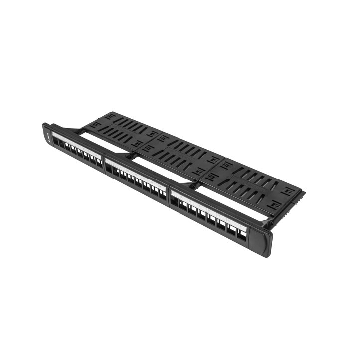 Пач панел Lanberg PPKS-1124-B, 24 порта, 1U, черен - PPKS-1124-B